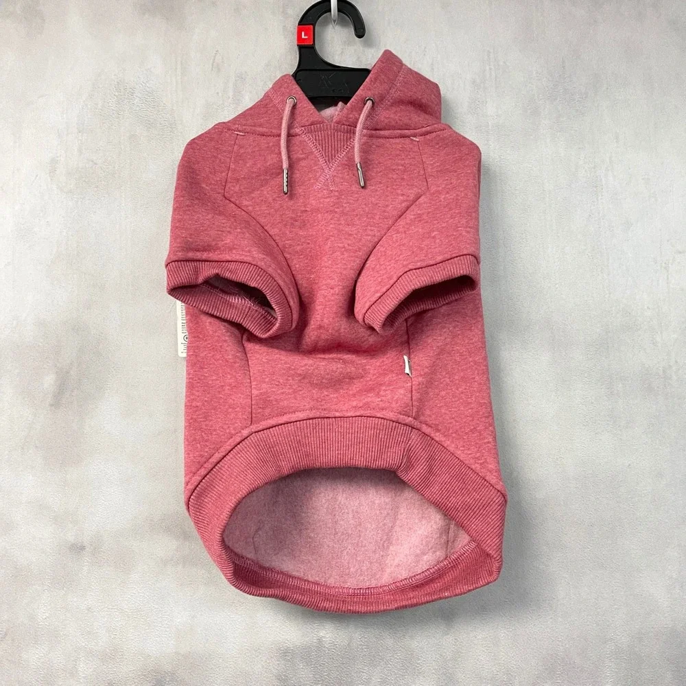 Reddy Sleigh Pet Hoodie Dog Size L Red Heathered Fleece Warm Holiday Minimalist
